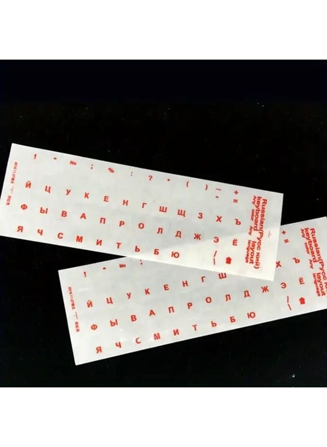 4 قطع ملصقات شفافة للوحة المفاتيح الروسية متينة من PVC تغطي الحروف السيريلية - Image 4